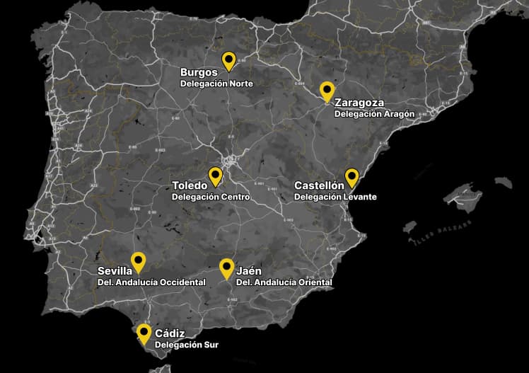 Ubicación sedes de VGG - Inmobiliaria de energías renovables